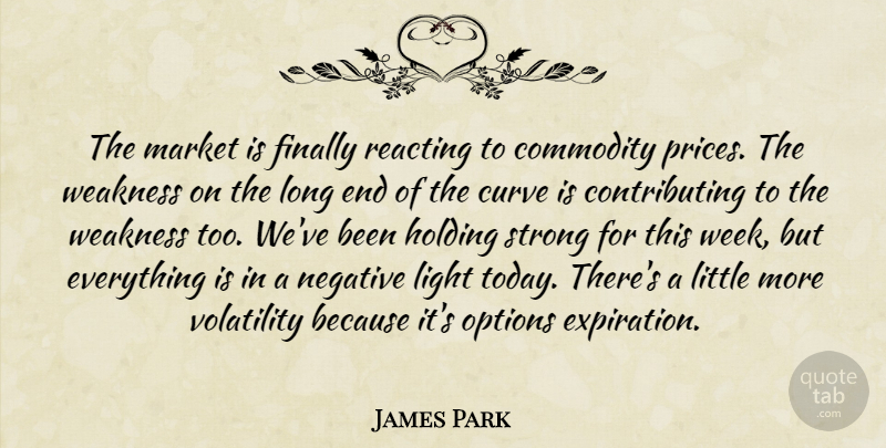 James Park Quote About Commodity, Curve, Finally, Holding, Light: The Market Is Finally Reacting...