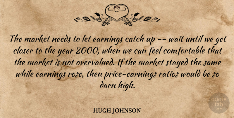 Hugh Johnson Quote About Catch, Closer, Darn, Earnings, Market: The Market Needs To Let...