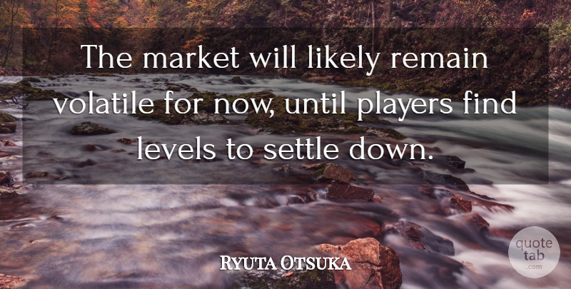 Ryuta Otsuka Quote About Levels, Likely, Market, Players, Remain: The Market Will Likely Remain...