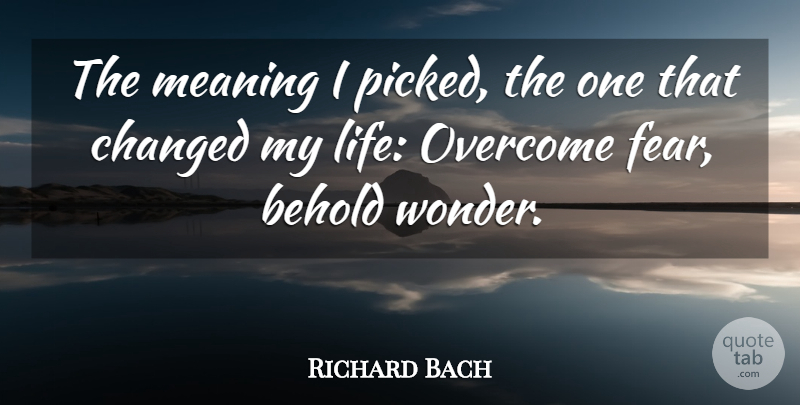 Richard Bach Quote About Fear, Overcoming, Wonder: The Meaning I Picked The...
