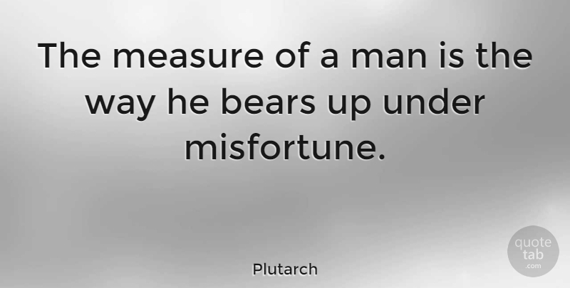 Plutarch Quote About Adversity, Men, Way: The Measure Of A Man...