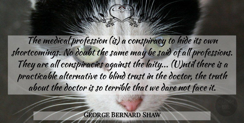 George Bernard Shaw Quote About Doctors, Doubt, May: The Medical Profession Is A...