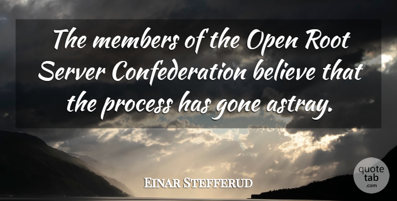 Einar Stefferud Quote About Believe, Gone, Members, Open, Process: The Members Of The Open...