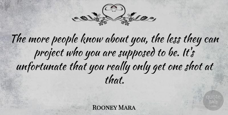 Rooney Mara Quote About People, Supposed: The More People Know About...