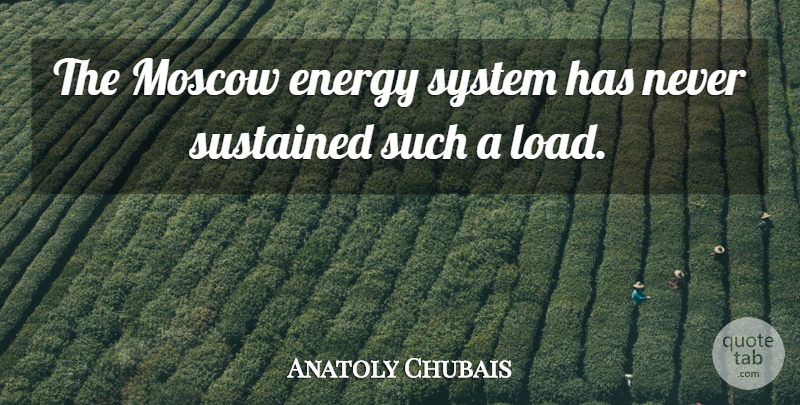 Anatoly Chubais Quote About Energy, Moscow, Load: The Moscow Energy System Has...