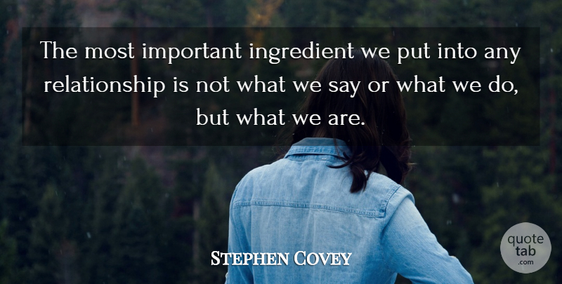 Stephen Covey Quote About Life, Change, Character: The Most Important Ingredient We...