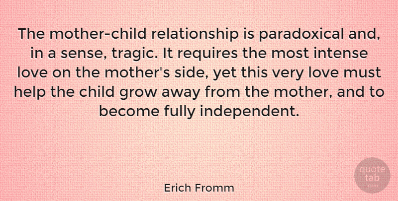 Erich Fromm Quote About Mom, Mother, Children: The Mother Child Relationship Is...