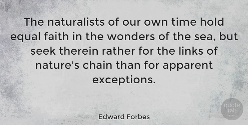 Edward Forbes Quote About Sea, Ties, Links: The Naturalists Of Our Own...