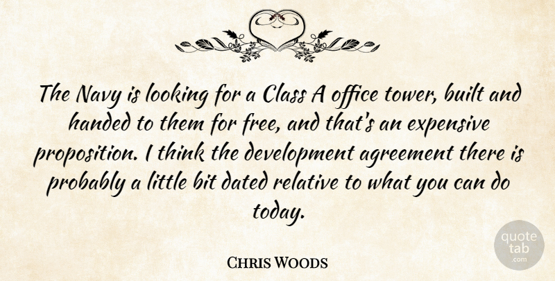 Chris Woods Quote About Agreement, Bit, Built, Class, Dated: The Navy Is Looking For...