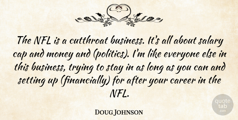 Doug Johnson Quote About Cap, Career, Money, Nfl, Salary: The Nfl Is A Cutthroat...