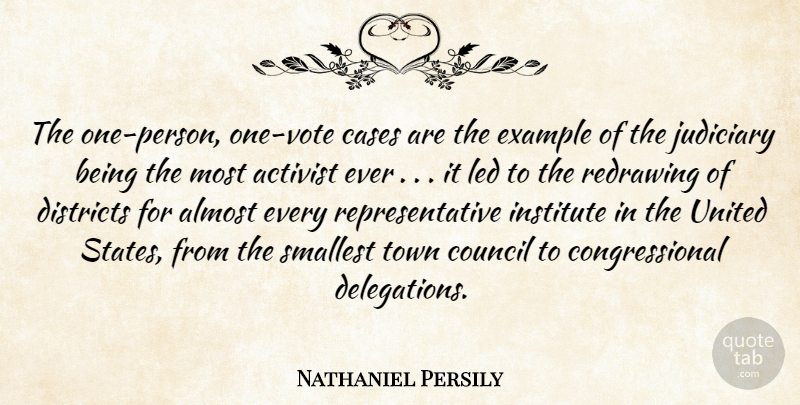 Nathaniel Persily Quote About Activist, Almost, Cases, Council, Districts: The One Person One Vote...