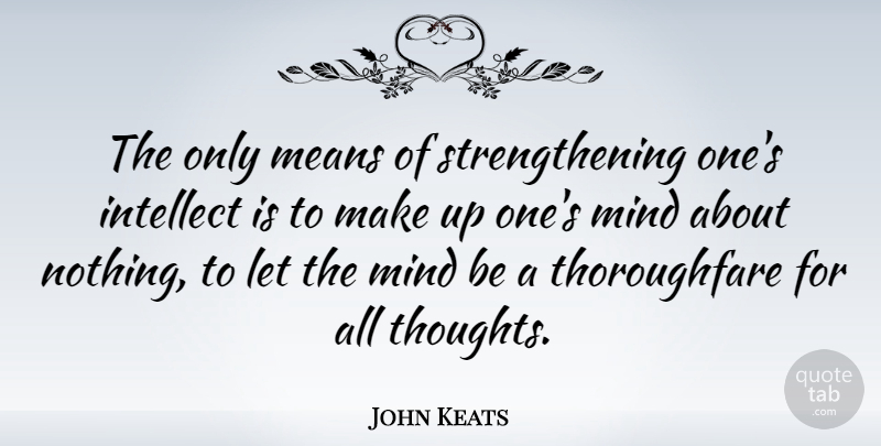 John Keats Quote About Inspirational, Mean, Science: The Only Means Of Strengthening...