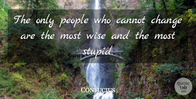Confucius Quote About Wise, Stupid, People: The Only People Who Cannot...