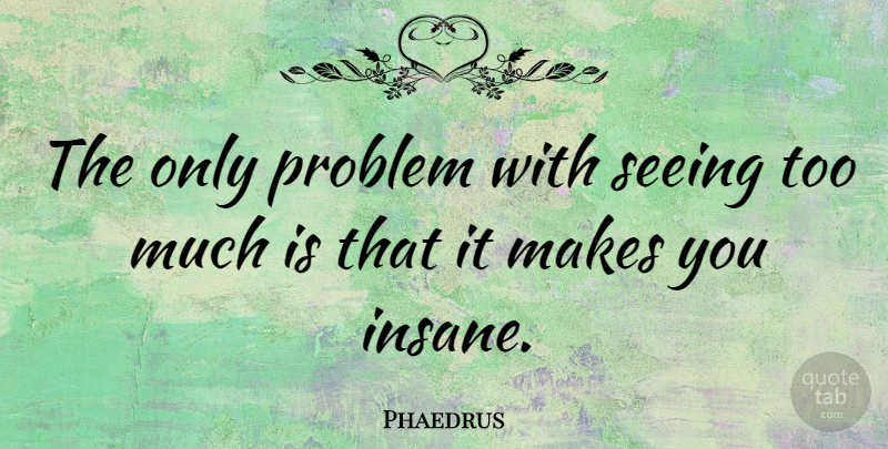 Phaedrus Quote About undefined: The Only Problem With Seeing...