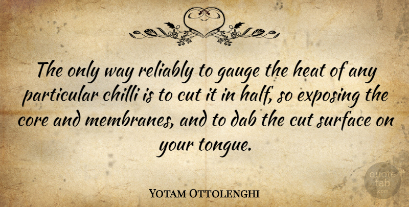 Yotam Ottolenghi Quote About Cut, Exposing, Gauge, Particular, Surface: The Only Way Reliably To...