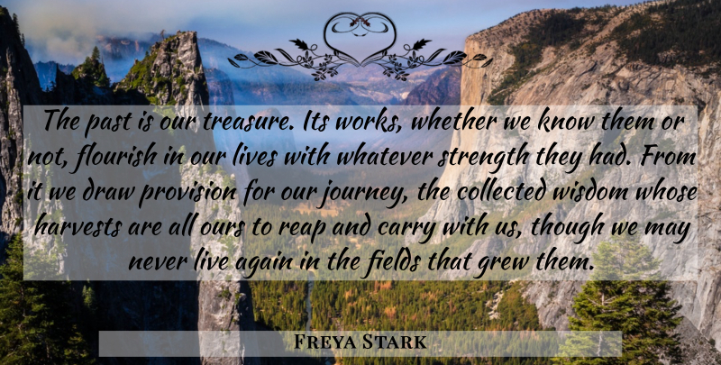 Freya Stark Quote About Past, Journey, History: The Past Is Our Treasure...