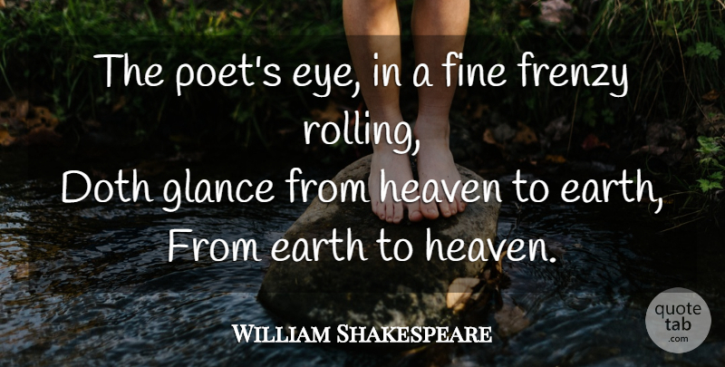 William Shakespeare Quote About Eye, Heaven, Earth: The Poets Eye In A...