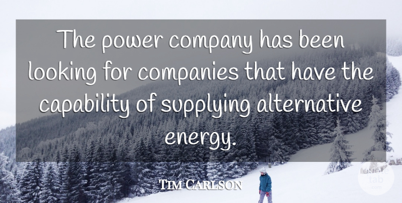 Tim Carlson Quote About Capability, Companies, Company, Looking, Power: The Power Company Has Been...