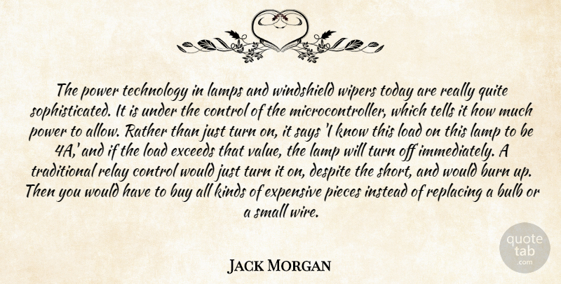 Jack Morgan Quote About Bulb, Burn, Buy, Control, Despite: The Power Technology In Lamps...