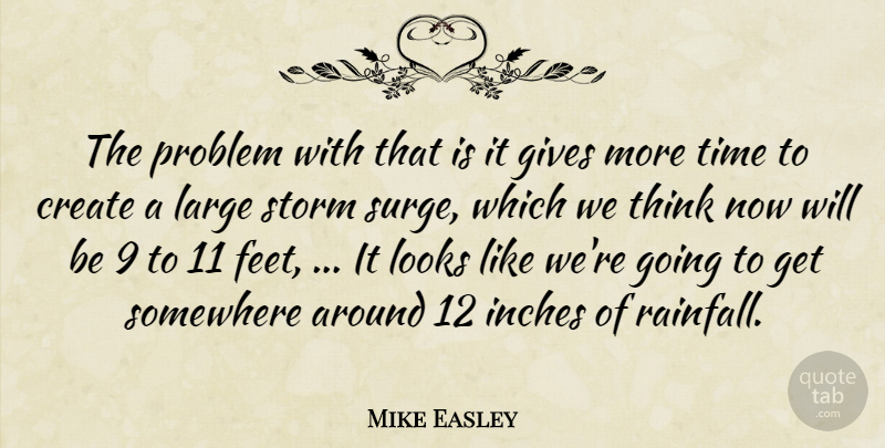 Mike Easley Quote About Create, Gives, Inches, Large, Looks: The Problem With That Is...