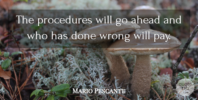Mario Pescante Quote About Ahead, Procedures, Wrong: The Procedures Will Go Ahead...