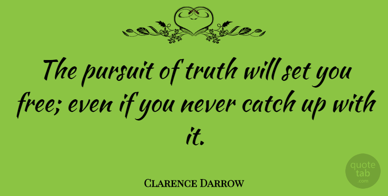 Clarence Darrow Quote About Truth, Honesty, Catching Fire: The Pursuit Of Truth Will...