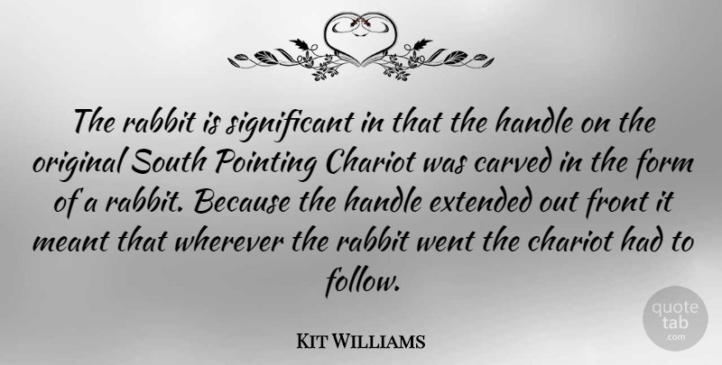 Kit Williams Quote About Rabbits, Significant, Form: The Rabbit Is Significant In...