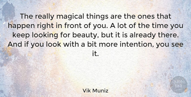 Vik Muniz Quote About Beauty, Bit, Front, Happen, Magical: The Really Magical Things Are...
