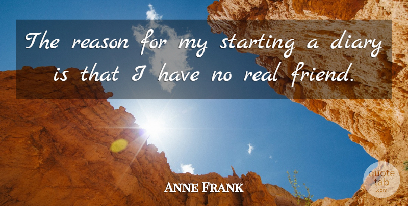 Anne Frank Quote About Inspirational, Life, Real: The Reason For My Starting...