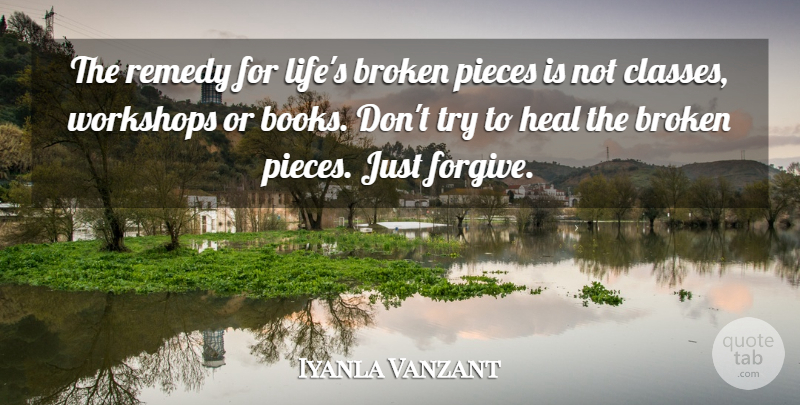 Iyanla Vanzant Quote About Breakup, Book, Class: The Remedy For Lifes Broken...