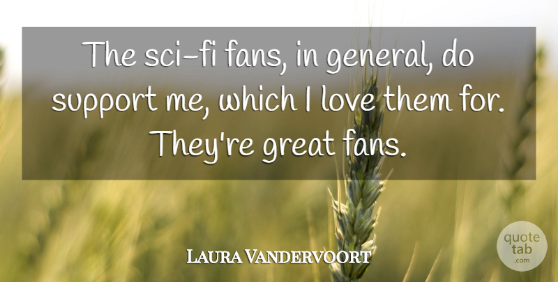 Laura Vandervoort Quote About Support, Fans, Sci Fi: The Sci Fi Fans In...