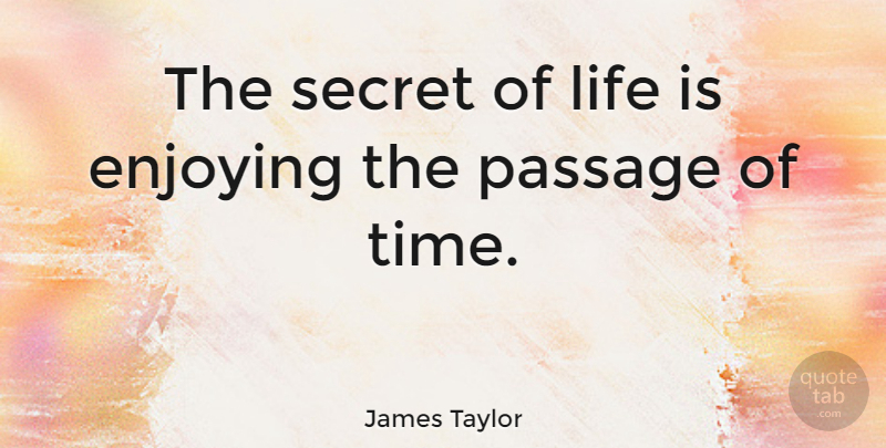 James Taylor Quote About Time, Secret, Musician: The Secret Of Life Is...