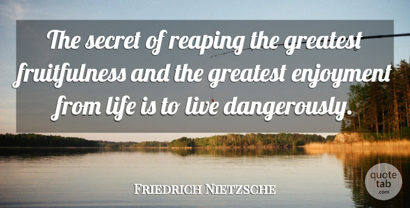 Friedrich Nietzsche Quote About Life, Happiness, Success: The Secret Of Reaping The...