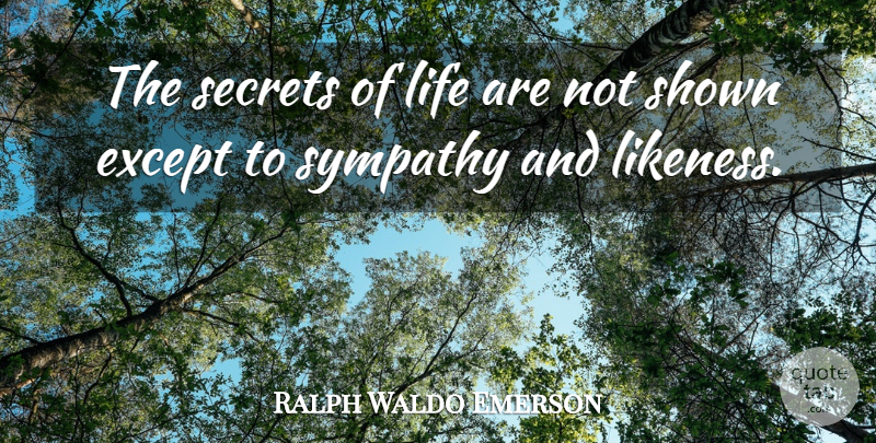 Ralph Waldo Emerson Quote About Sympathy, Secret, Secret Life: The Secrets Of Life Are...