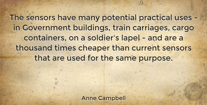 Anne Campbell Quote About Cheaper, Current, Government, Potential, Practical: The Sensors Have Many Potential...