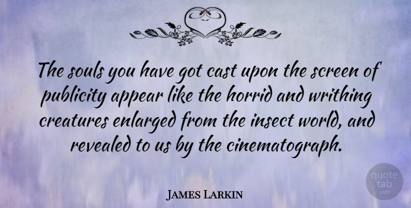 James Larkin Quote About Soul, World, Publicity: The Souls You Have Got...