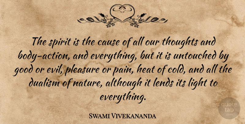 Swami Vivekananda Quote About Pain, Light, Evil: The Spirit Is The Cause...