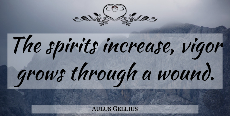 Aulus Gellius Quote About Vigor, Spirit, Increase: The Spirits Increase Vigor Grows...