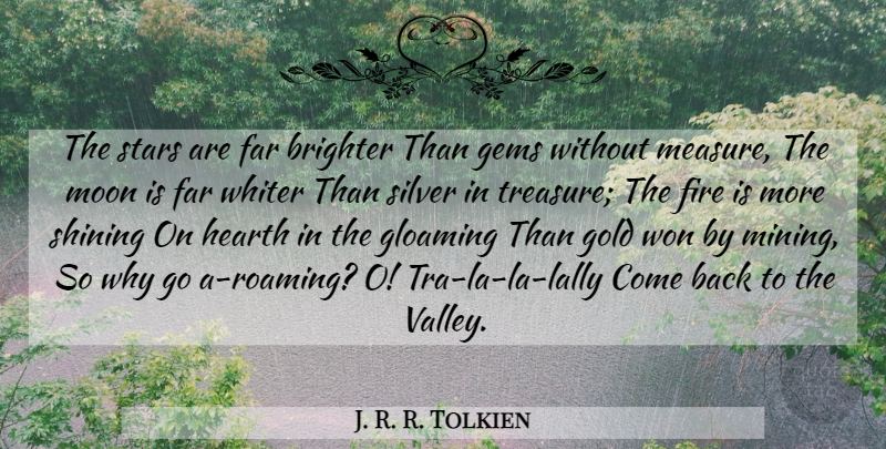 J. R. R. Tolkien Quote About Stars, Moon, Fire: The Stars Are Far Brighter...