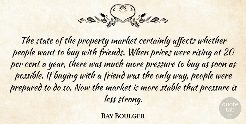 Ray Boulger Quote About Affects, Buy, Buying, Cent, Certainly: The State Of The Property...