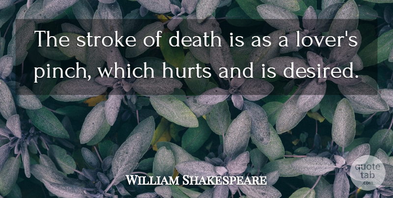 William Shakespeare Quote About Hurt, Love You, Lovers: The Stroke Of Death Is...