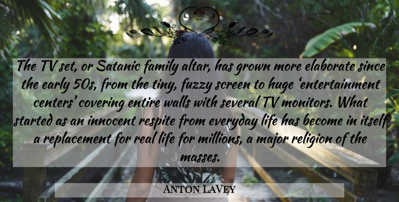 Anton LaVey Quote About Wall, Real, Everyday: The Tv Set Or Satanic...