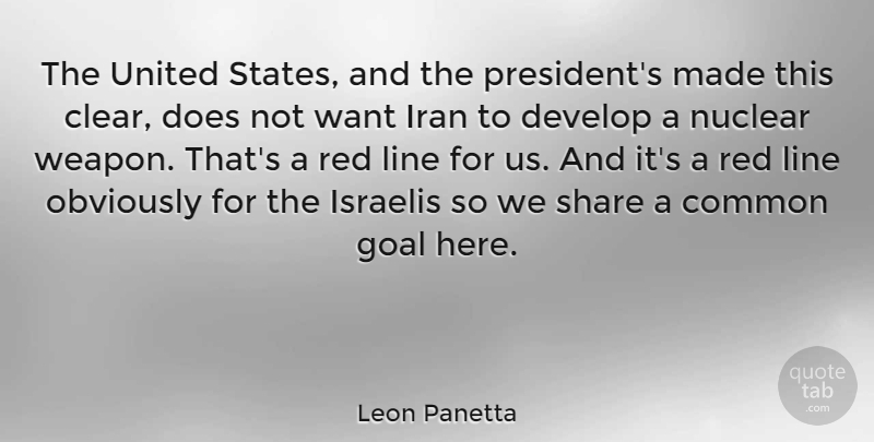 Leon Panetta Quote About Common, Develop, Iran, Israelis, Line: The United States And The...