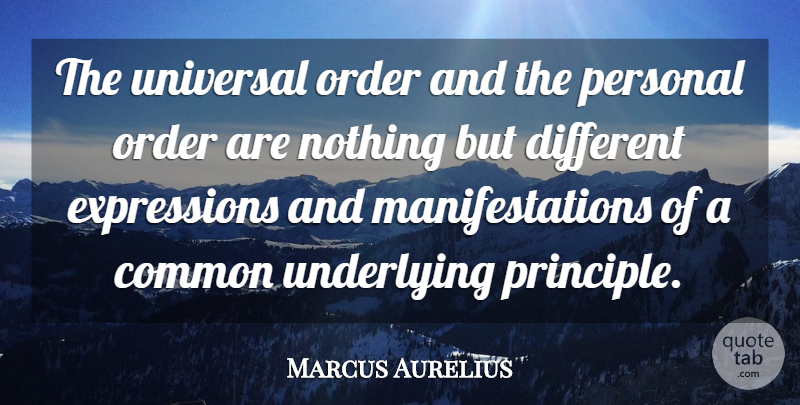 Marcus Aurelius Quote About Expression, Order, Different: The Universal Order And The...