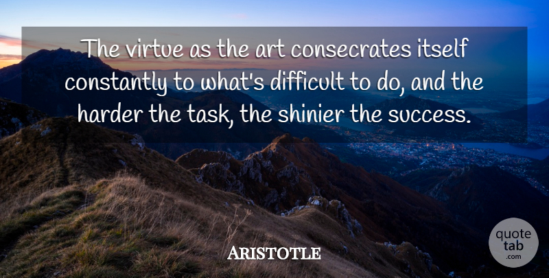 Aristotle Quote About Art, Tasks, Virtue: The Virtue As The Art...