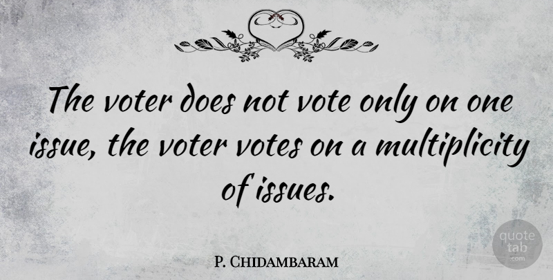 P. Chidambaram Quote About Issues, Voters, Doe: The Voter Does Not Vote...