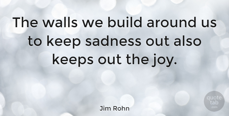 Jim Rohn Quote About Inspirational, Happiness, Sad: The Walls We Build Around...