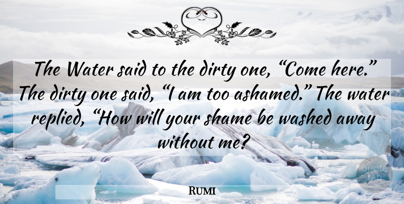 Rumi Quote About Dirty, Water, Shame: The Water Said To The...