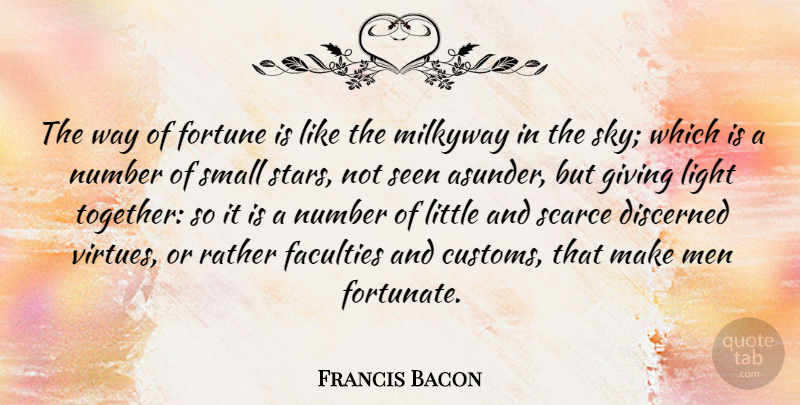 Francis Bacon Quote About Stars, Men, Sky: The Way Of Fortune Is...