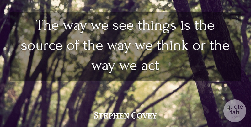 Stephen Covey Quote About Thinking, Way, Source: The Way We See Things...